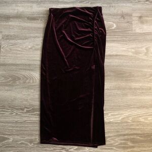 Elegant Velvet Burgundy Skirt
